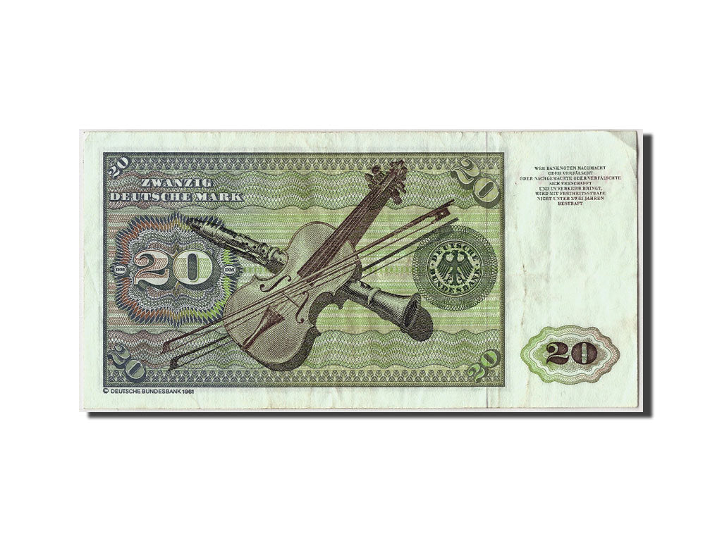 Billet, République fédérale allemande, 20 Deutsche Mark, 1980, 1980-01-02