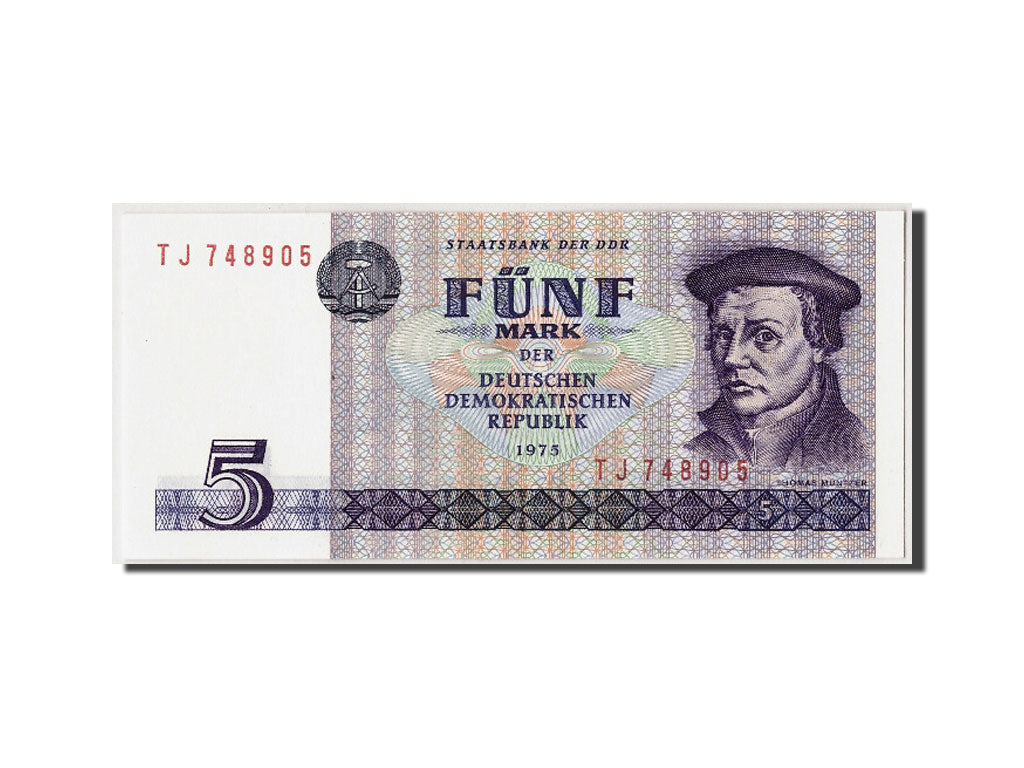 Billete, 5 Mark, 1975, República Democrática Alemana, UNC