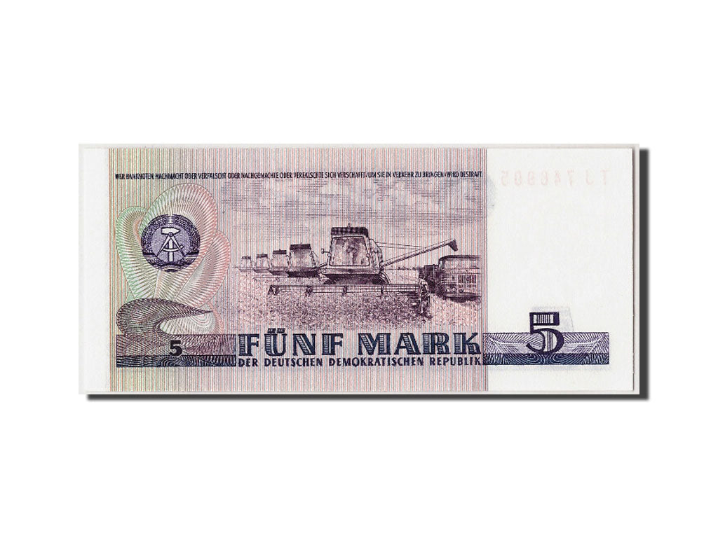 Billete, 5 Mark, 1975, República Democrática Alemana, UNC