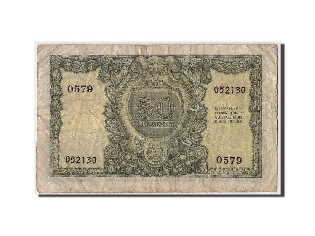 Italy, 50 Lire, 1951, KM #91a, 1951-12-31, F(12-15), O579 052130