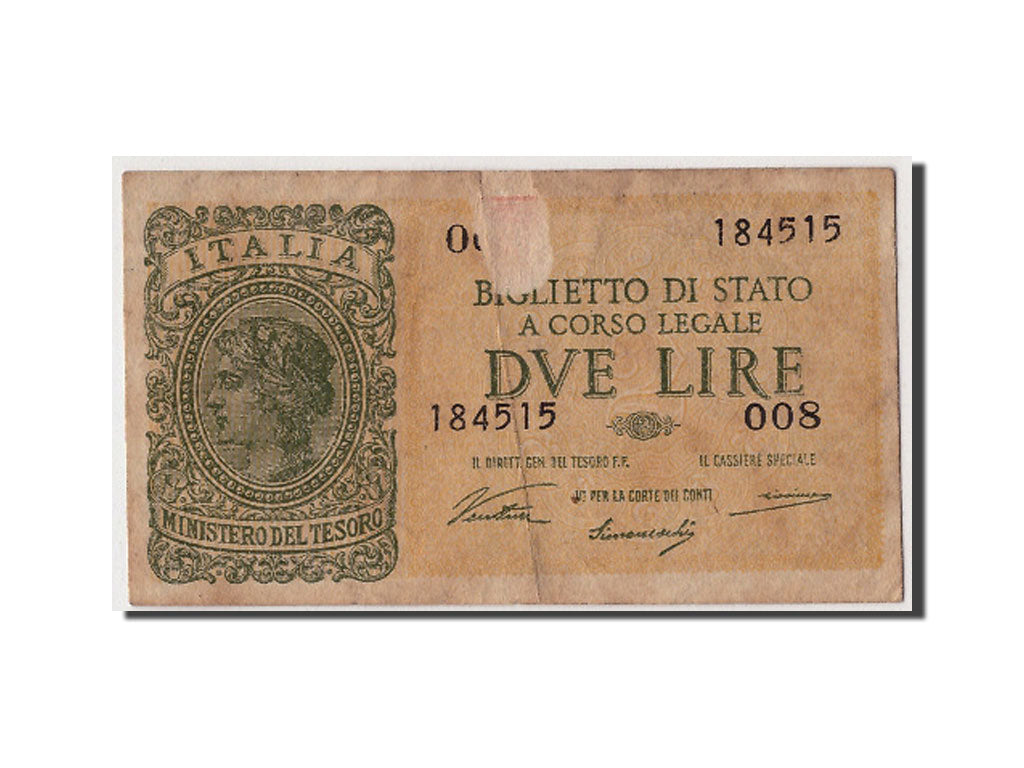 Italie, 2 Lire type 1944