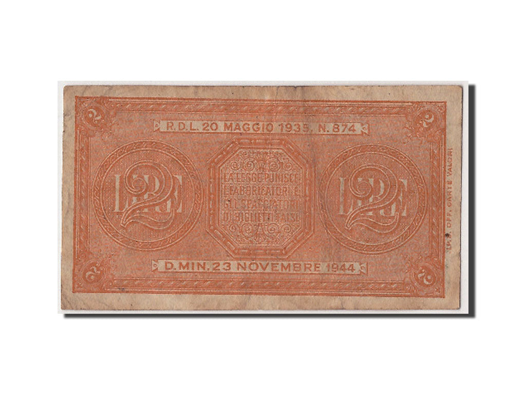 Italie, 2 Lire type 1944