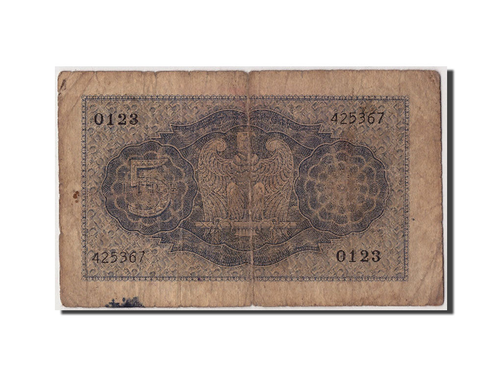 Italy, 5 Lire, KM #28, VG(8-10), 0123 425367