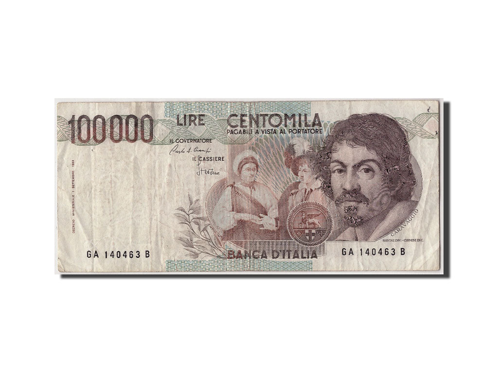 Italy, 100,000 Lire, 1983, KM #110a, 1983-09-01, VF(20-25), GA 140463 B