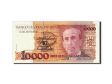 Geldschein, Brasilien, 10 Cruzados Novos on 10,000 Cruzados, UNZ-