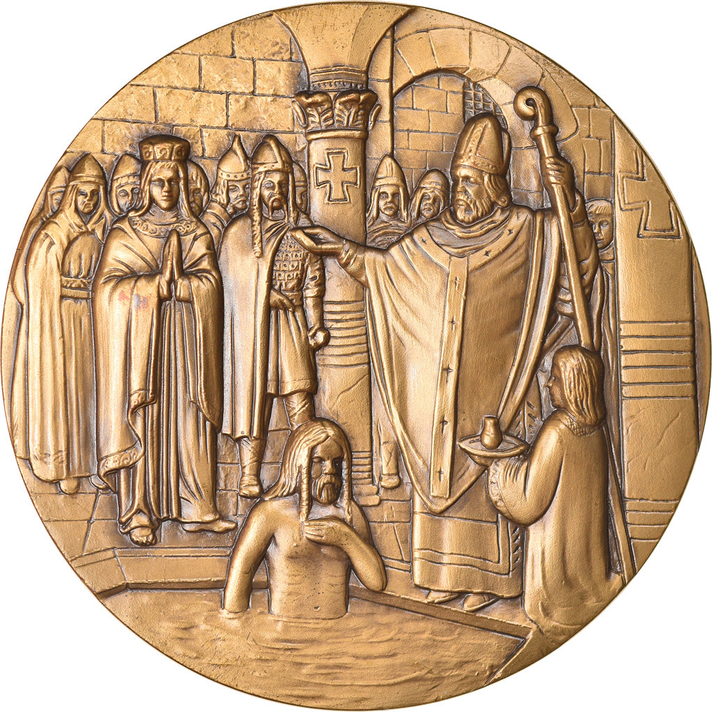 France, Medal, Ville de Reims, XVe Centenaire du baptême de Clovis, History