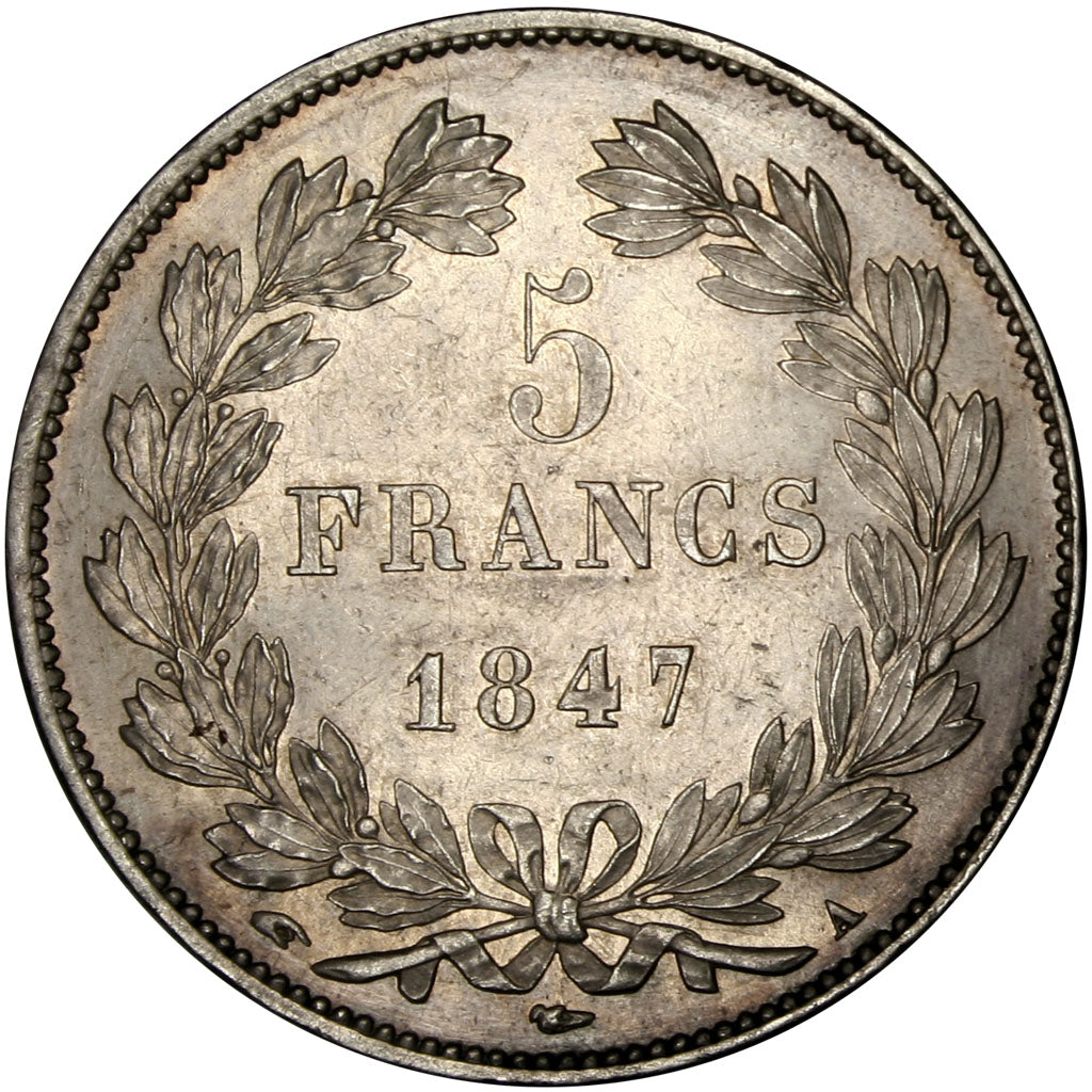 FRANCE, Louis-Philippe, 5 Francs, 1847, Paris, KM #749.1, MS(63), Silver,...