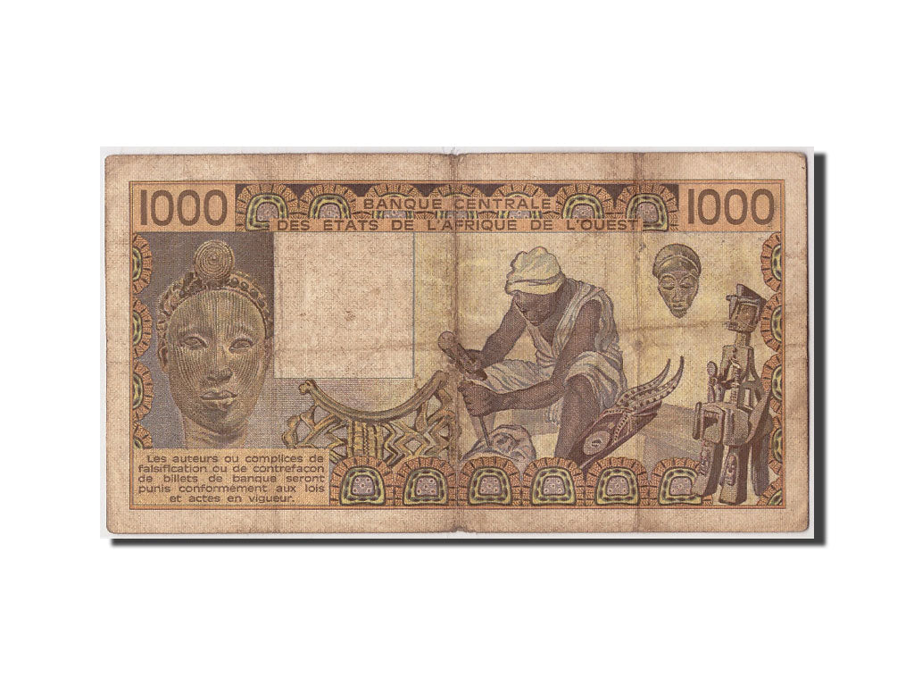 West African States, 1000 Francs, 1984, KM #607Hd, VF(30-35), J.009 H 718538