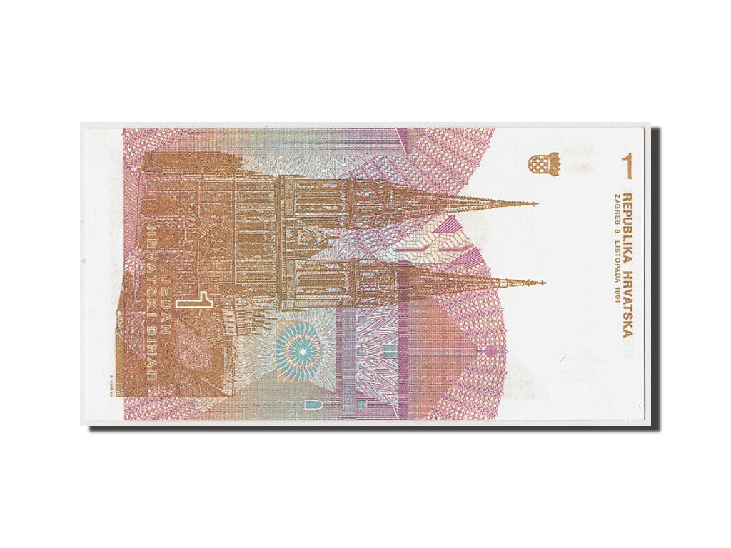 Geldschein, Kroatien, 1 Dinar, 1991, 1991-10-08, UNZ-