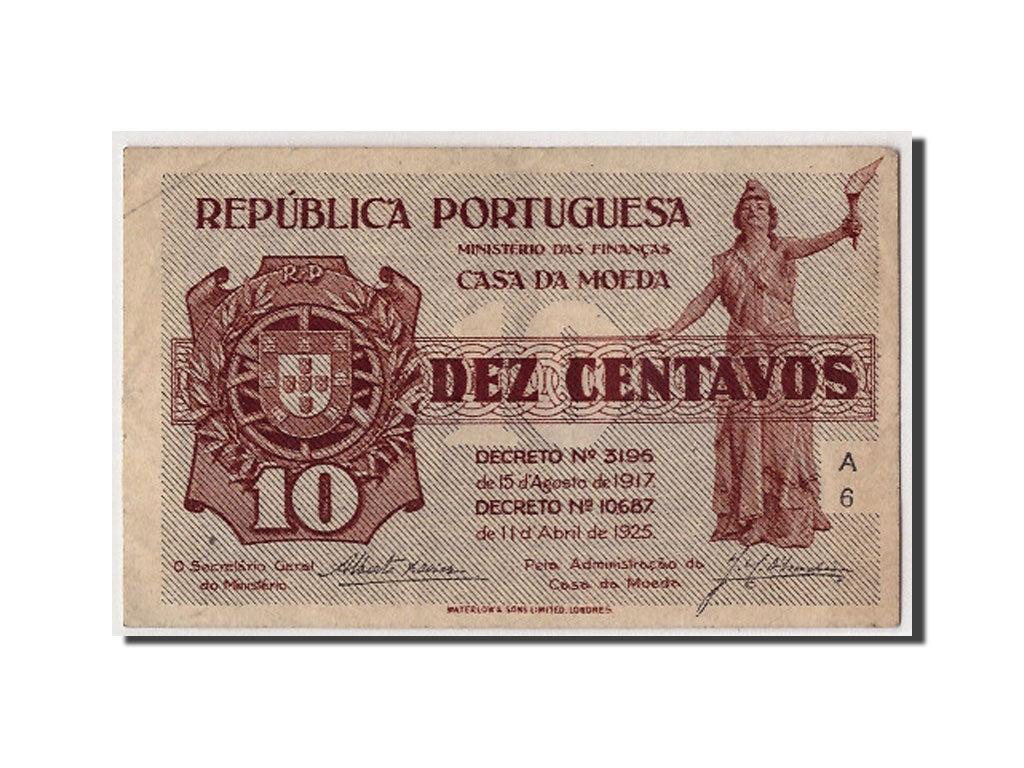 Portugal, 10 Centavos, KM #101, AU(50-53), A6