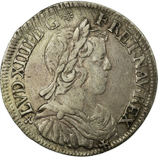 Moneda, Francia, Louis XIV, 1/2 Écu à la mèche longue, 1/2 Ecu, 1651, Angers