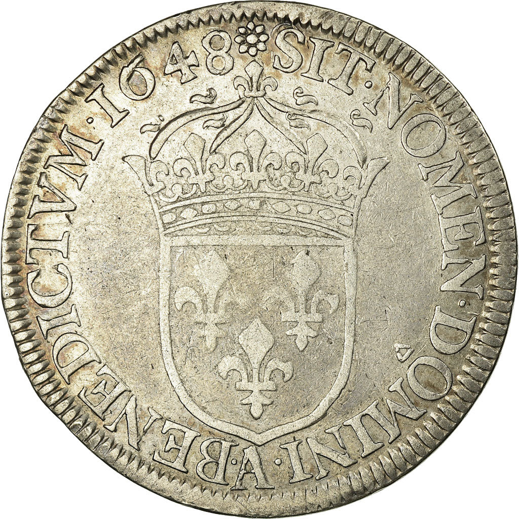 Coin, France, Louis XIV, 1/2 Écu à la mèche longue, 1/2 Ecu, 1648, Paris