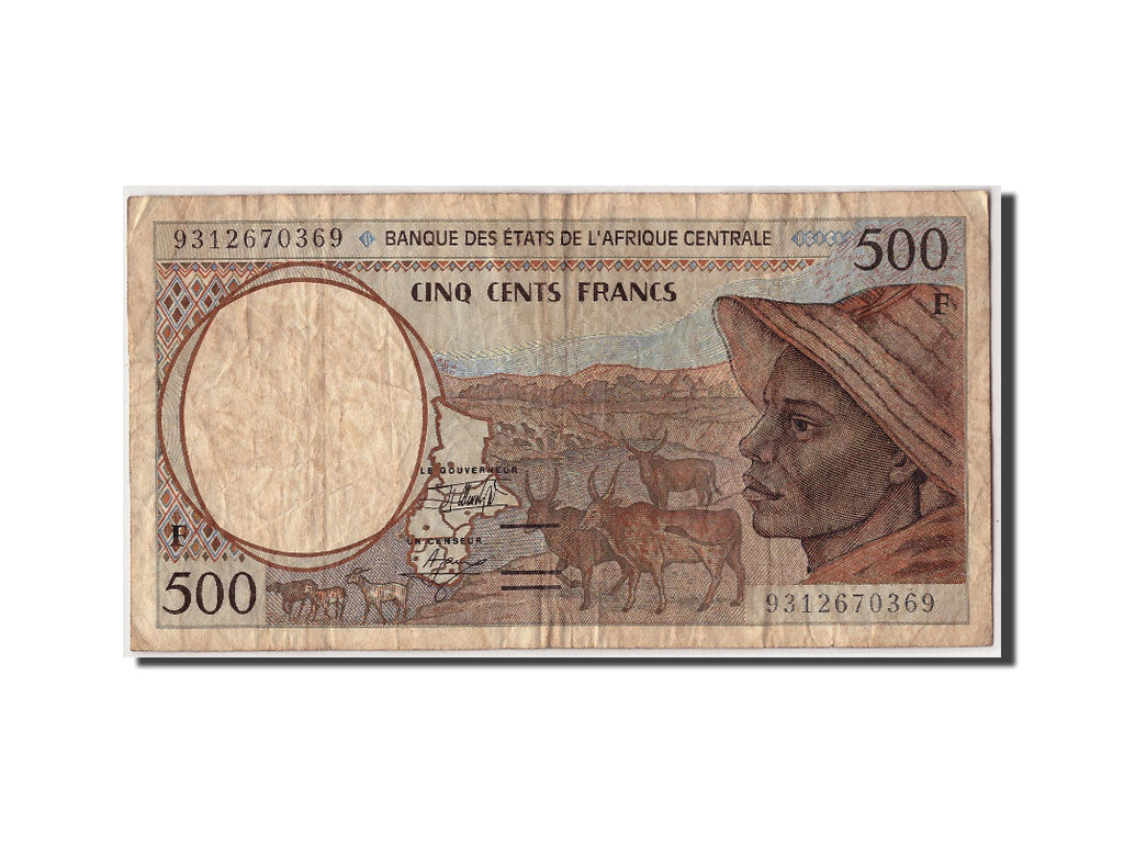 Central African States, 500 Francs, 1993, KM #301Fa, VF(20-25), F 9312670369