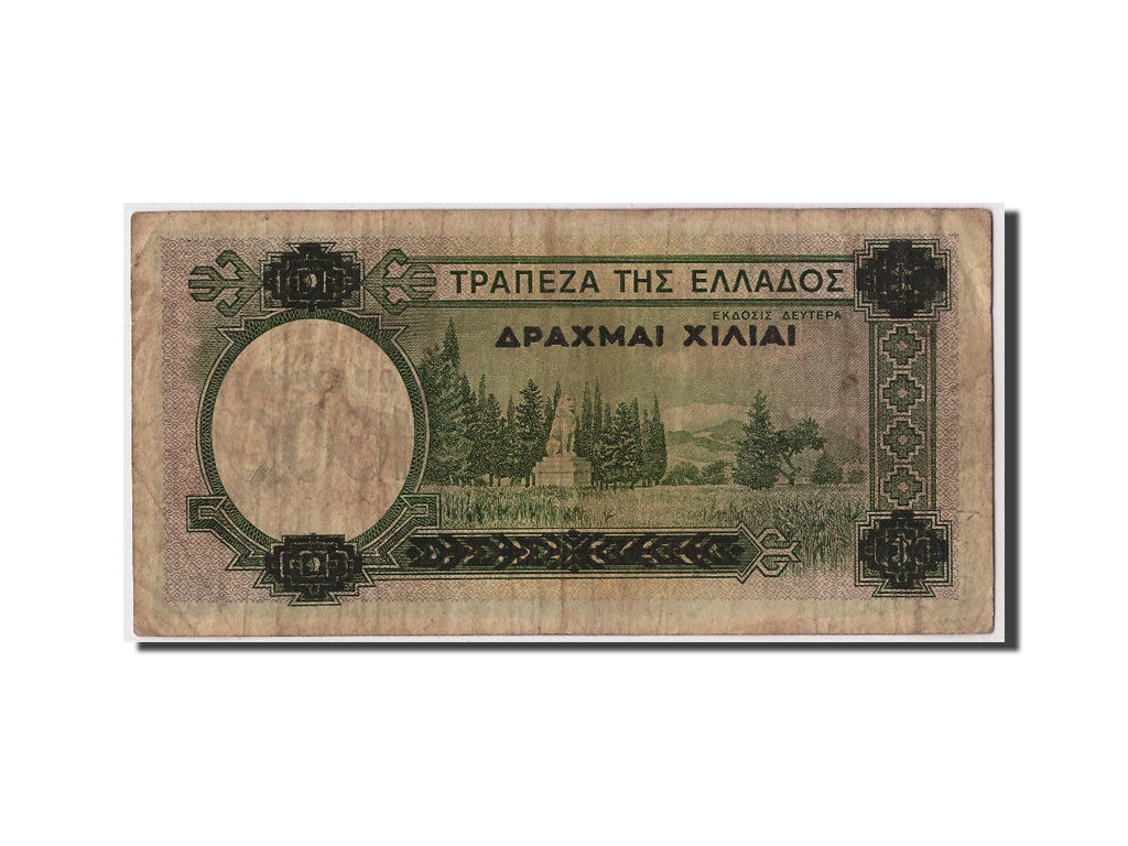 Greece, 1000 Drachmai on 100 Drachmai, 1939, KM #111a, VF(20-25), Gamma-178...