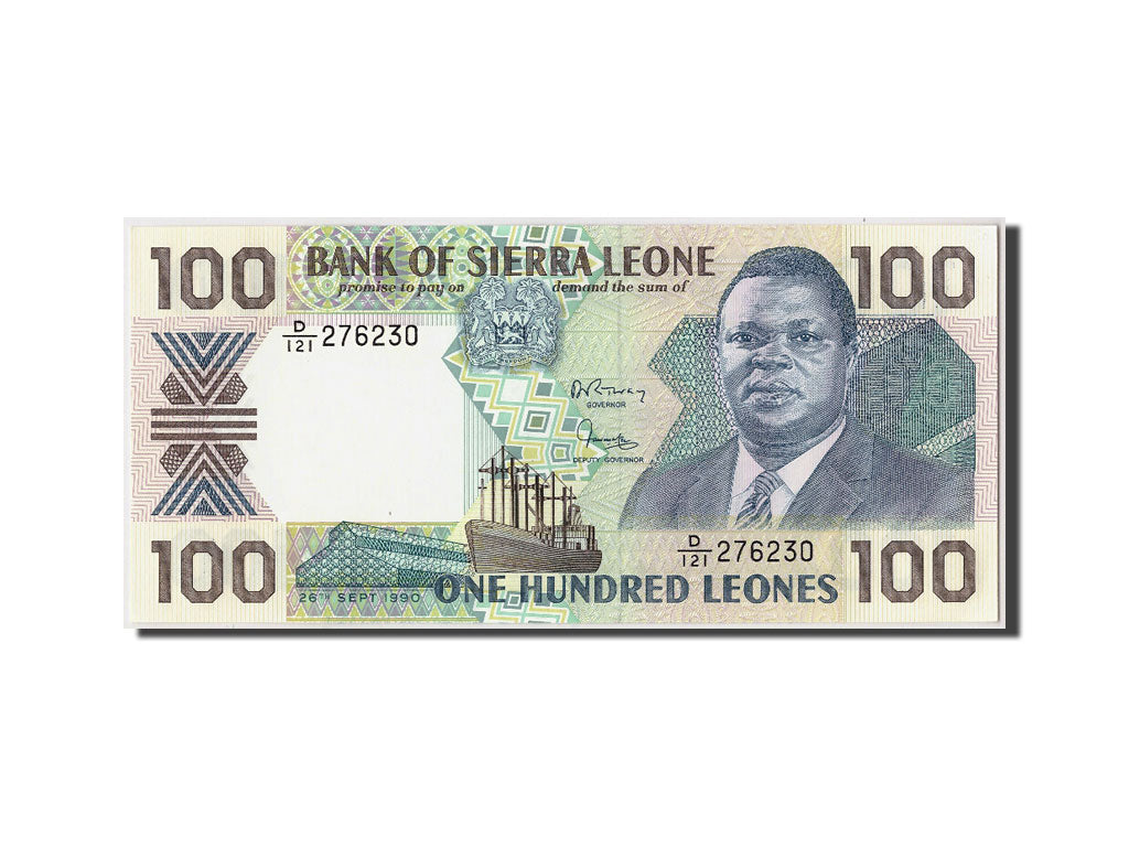 Sierra Leone, 100 Leones, 1990, KM #18c, 1990-09-26, UNC(63), D/121 276230