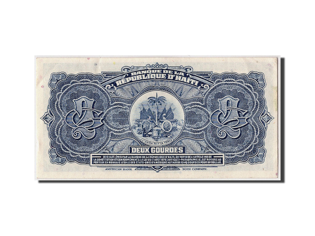 Haiti, 2 Gourdes, KM #231, UNC(60-62), A364152, Fayette #231