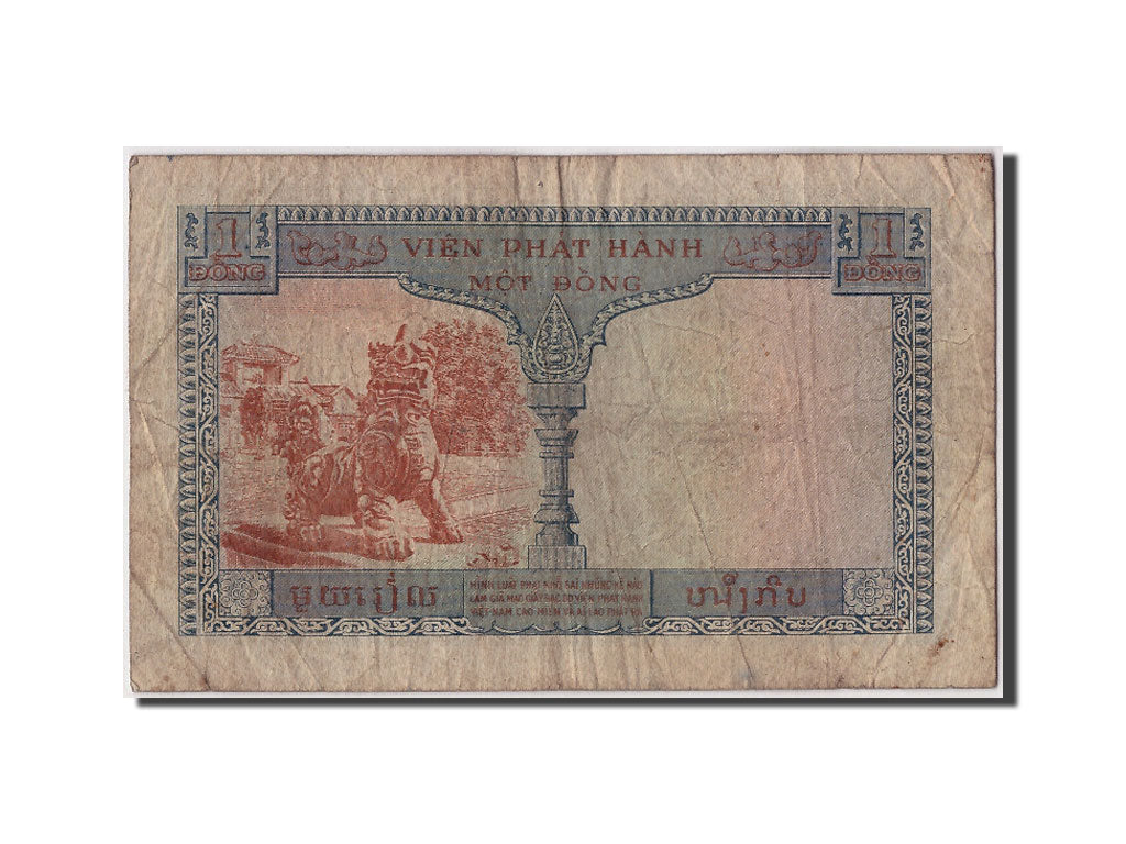French Indo-China, 1 Piastre = 1 Dong, KM #105, VG(8-10), M9 36130