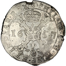 SPANISH NETHERLANDS, Patagon, 1657, Brabant, KM #53.3, EF(40-45), Silver, 28.05
