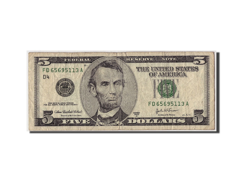 United States, Five Dollars, 2003, KM #4854, F(12-15), FD65695113A