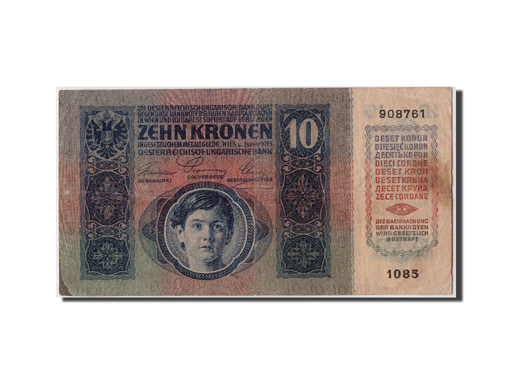 Austria, 10 Kronen, 1915, KM #19, 1915-01-02, F(12-15), 908761 1085