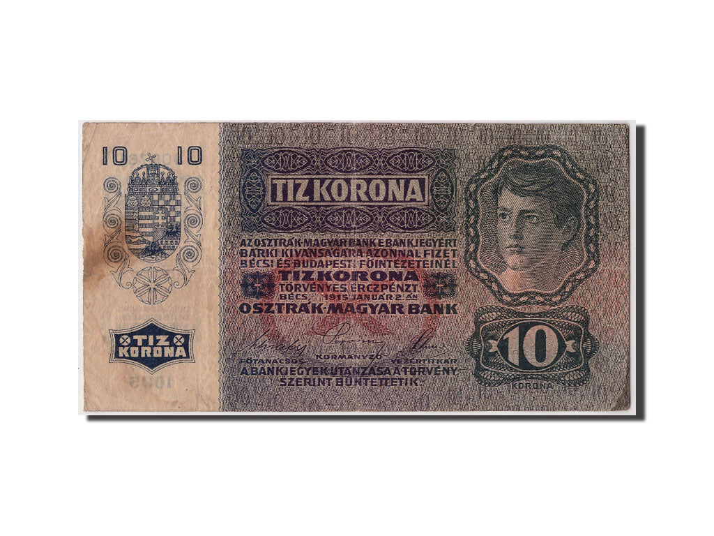 Austria, 10 Kronen, 1915, KM #19, 1915-01-02, F(12-15), 908761 1085