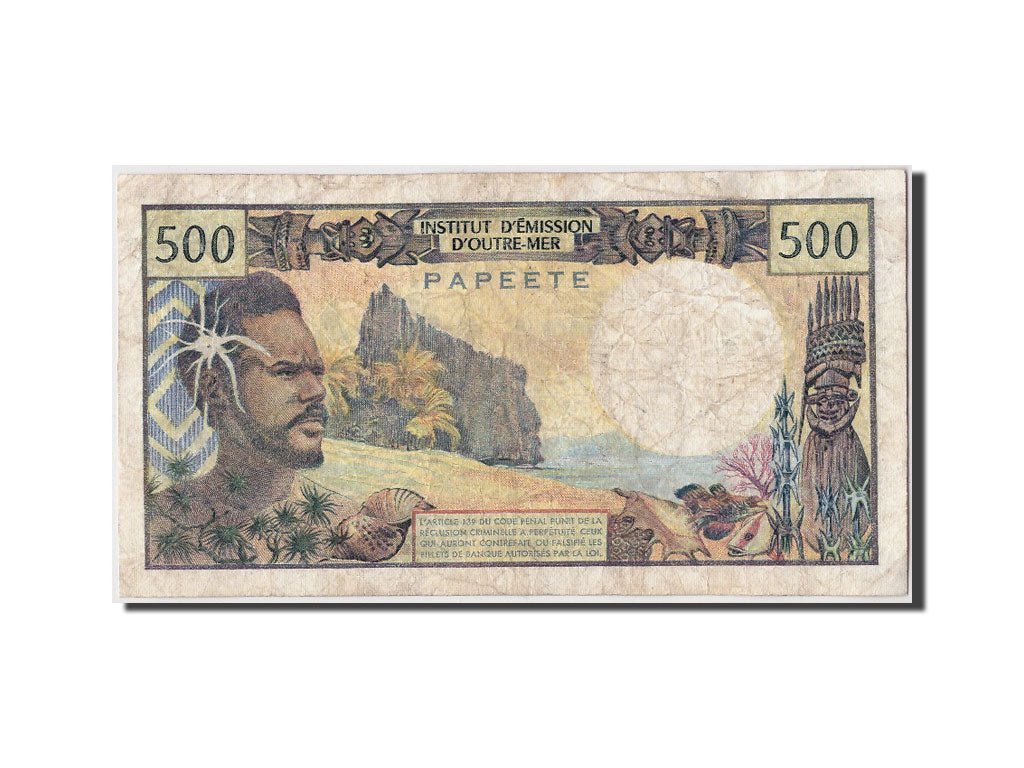 Geldschein, Tahiti, 500 Francs, S+