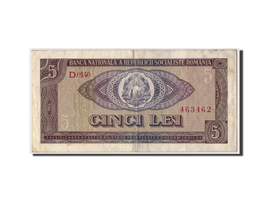 Billete, 5 Lei, 1966, Rumanía, BC+