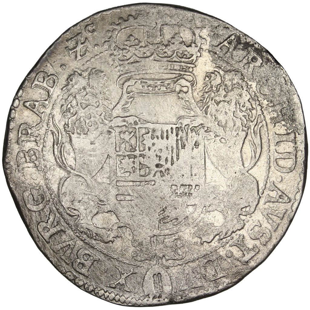 SPANISH NETHERLANDS, 1/2 Patagon, 1635, Brabant, KM #46.6, VF(30-35), Silver,...