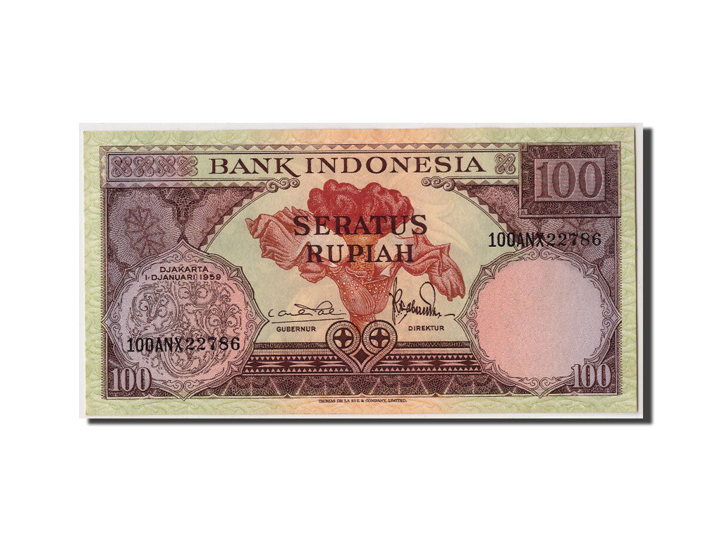 Indonésie, 100 Rupiah type 1959