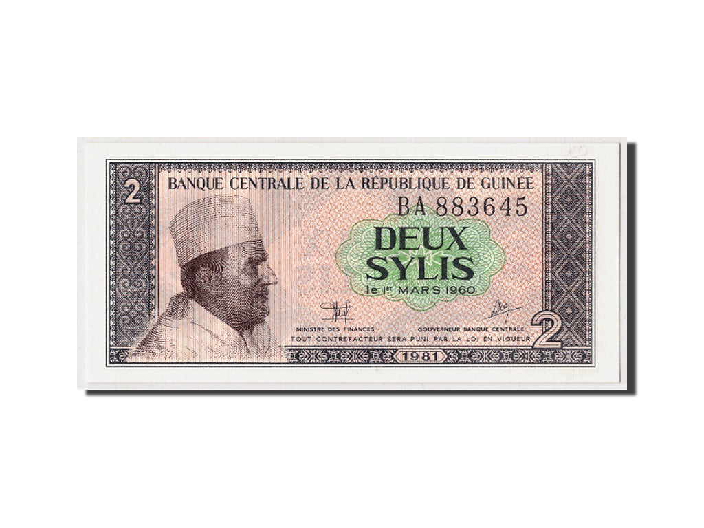 Banknote, Guinea, 2 Sylis, 1981, UNC(65-70)