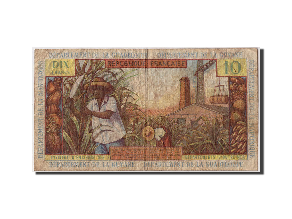 Banknote, French Antilles, 10 Francs, VF(20-25)