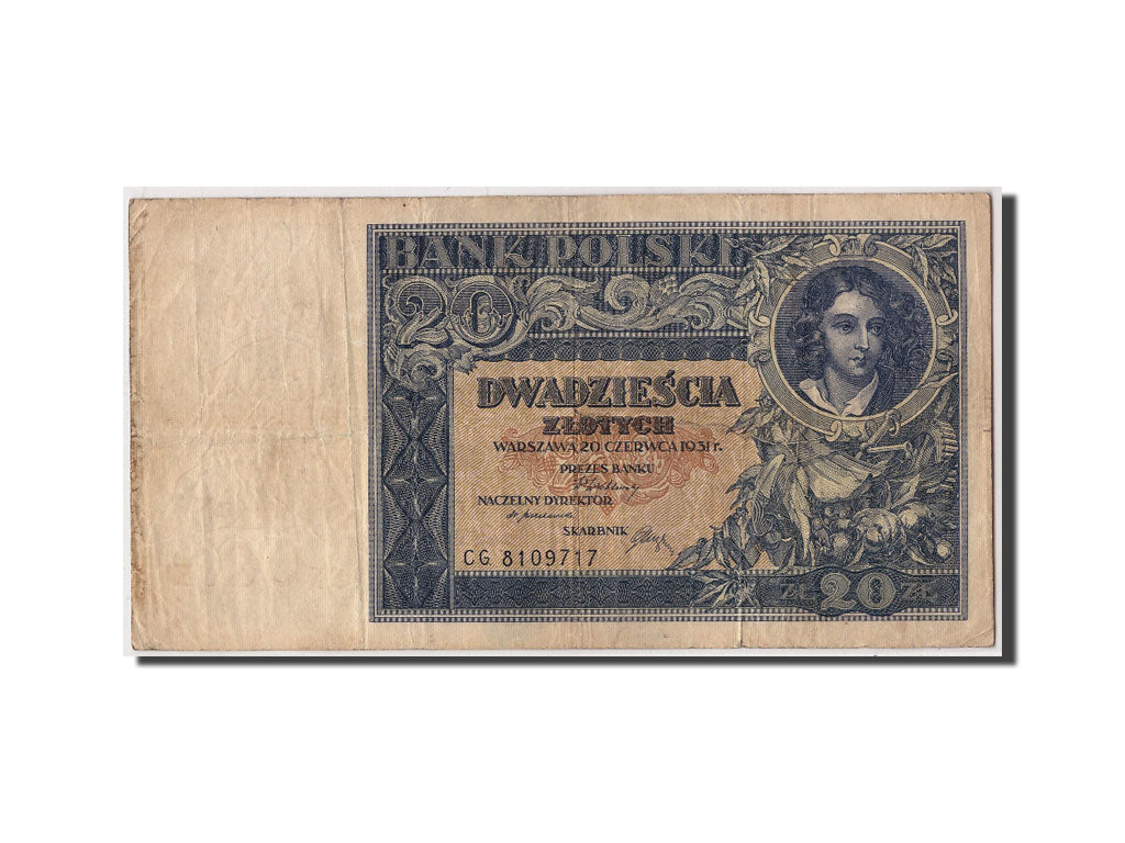 Poland, 20 Zlotych, 1931, KM #73, 1931-06-20, VF(30-35), CG 8109717
