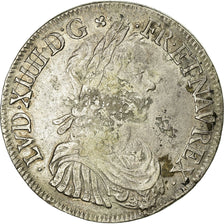 Frankrijk, Louis XIV, Écu à la mèche longue, 1649, Montpellier, Zilver, ZF