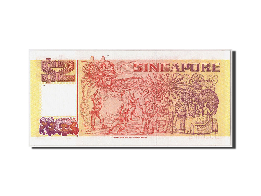 Biljet, Singapur, 2 Dollars, NIEUW