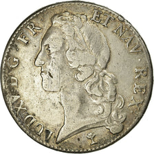 Moneda, Francia, Louis XV, Écu au bandeau, Ecu, 1747, Troyes, MBC, Plata