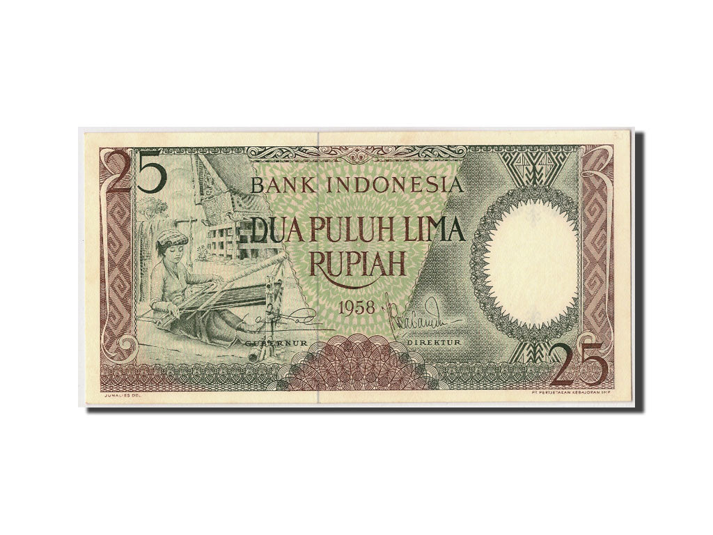 Geldschein, Indonesien, 25 Rupiah, 1958, UNZ