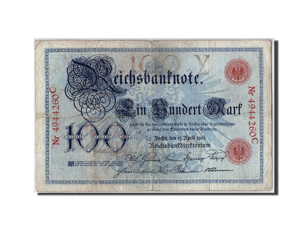 Geldschein, Deutschland, 100 Mark, 1903, 1903-04-17, KM:22, S