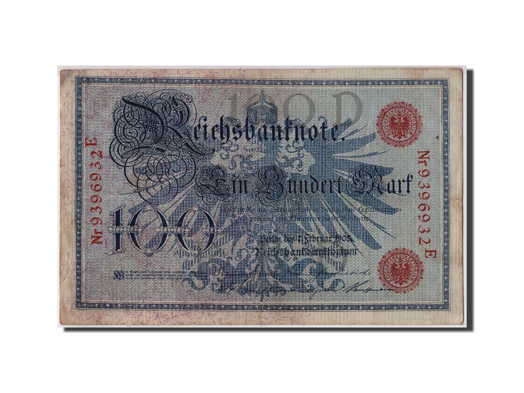 Banknot, Niemcy, 100 Mark, 1908, 1908-02-07, AU(50-53)