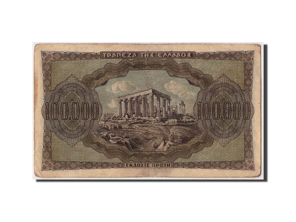 Banknote, Greece, 100,000 Drachmai, 1944, 1944-01-21, VF(20-25)