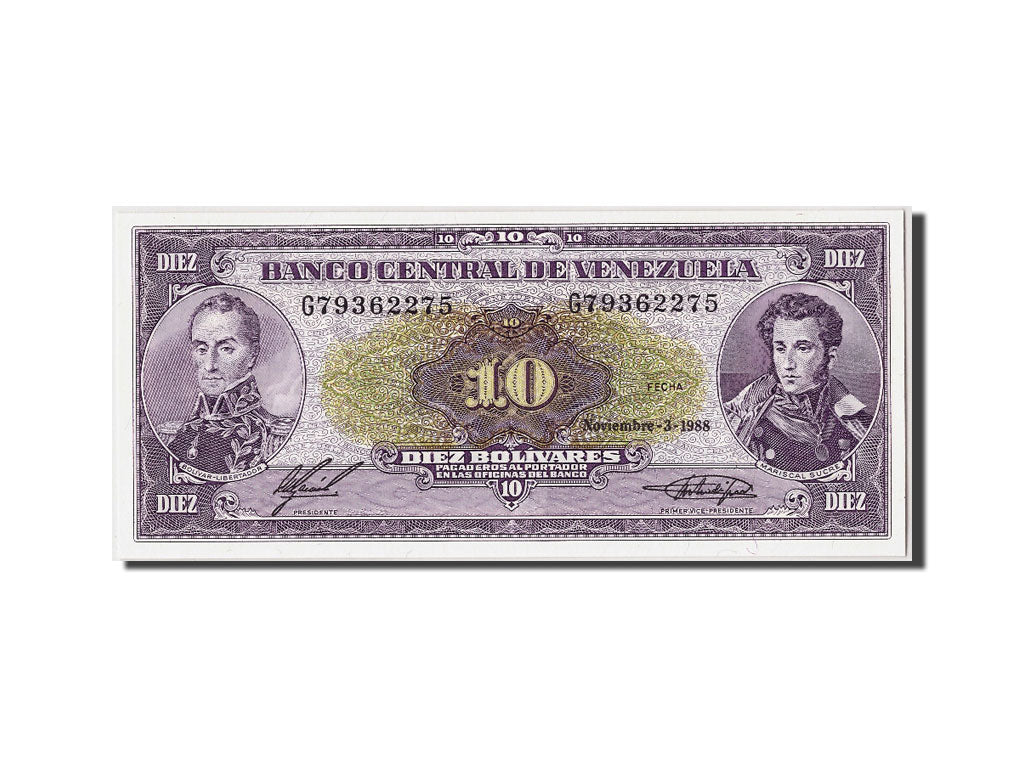 Banknote, Venezuela, 10 Bolívares, 1988, 1988-11-03, UNC(65-70)