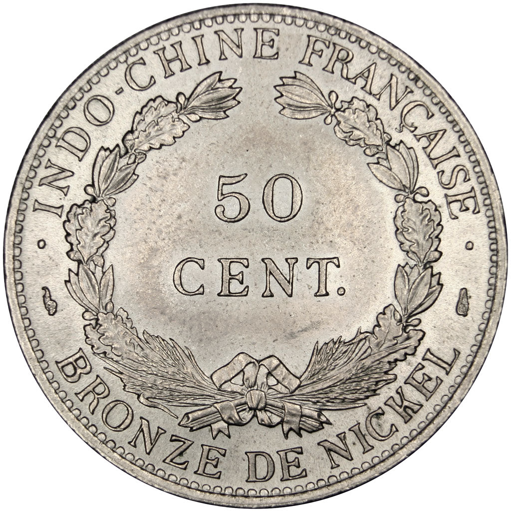 INDOCINA FRANCESE, 50 Cents, 1946, Paris, PCGS, SP66, FDC, Rame-nichel, KM:E4...