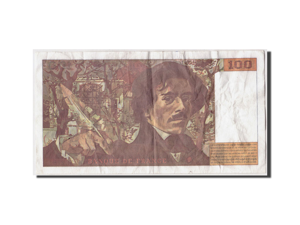 France, 100 Francs, 100 F 1978-1995 ''Delacroix'', 1995, KM #154h, VF(20-25),...