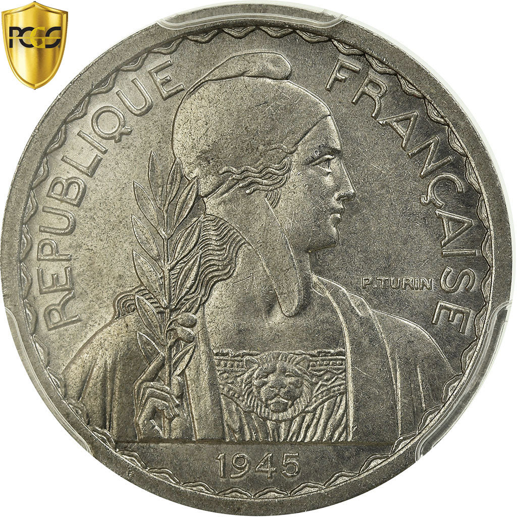 Coin, FRENCH INDO-CHINA, 20 Cents, 1945, Paris, PCGS, SP64, MS(64), Aluminum