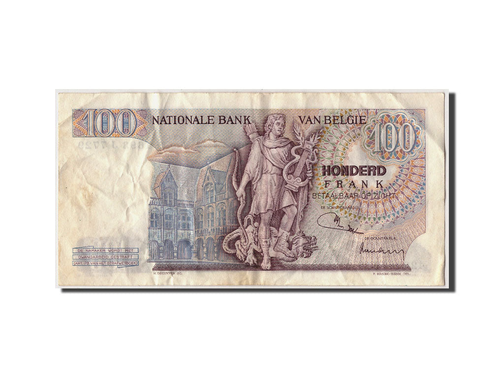 Belgium, 100 Francs, 1971, KM #134b, 1971-12-30, EF(40-45), 1693 J 7729