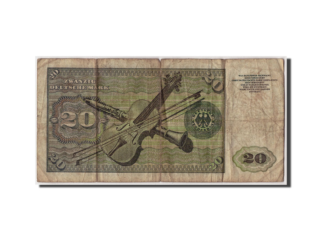Banknote, GERMANY - FEDERAL REPUBLIC, 20 Deutsche Mark, 1960, 1960-01-02