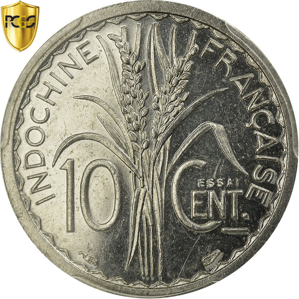 Coin, FRENCH INDO-CHINA, 10 Cents, 1945, Paris, PCGS, SP64, MS(64), Aluminum
