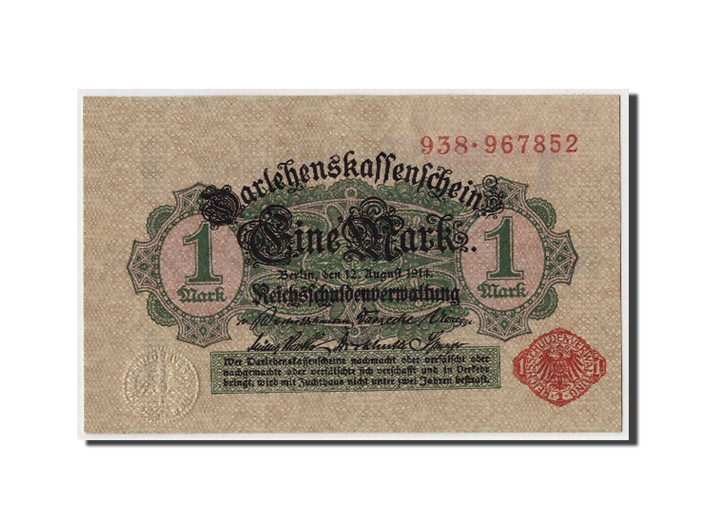 Germany, 1 Mark, 1914, 1914-08-12, UNC(63)