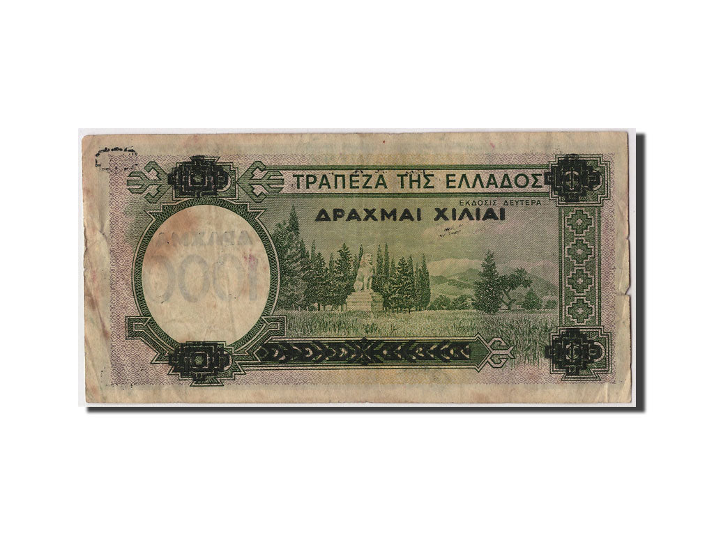 Greece, 1000 Drachmai on 100 Drachmai, 1939, KM #111a, VF(30-35), M-087 351465
