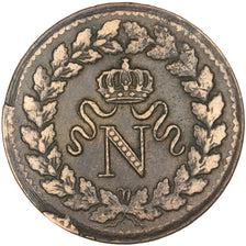 Monnaie, France, Napoléon I, Decime, 1814, Strasbourg, TTB+, Bronze