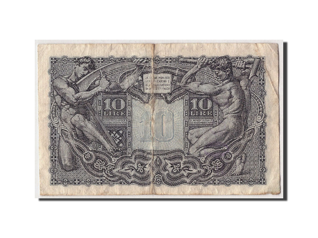 Italia, 10 Lire, 1944, 1944-11-23, MB+